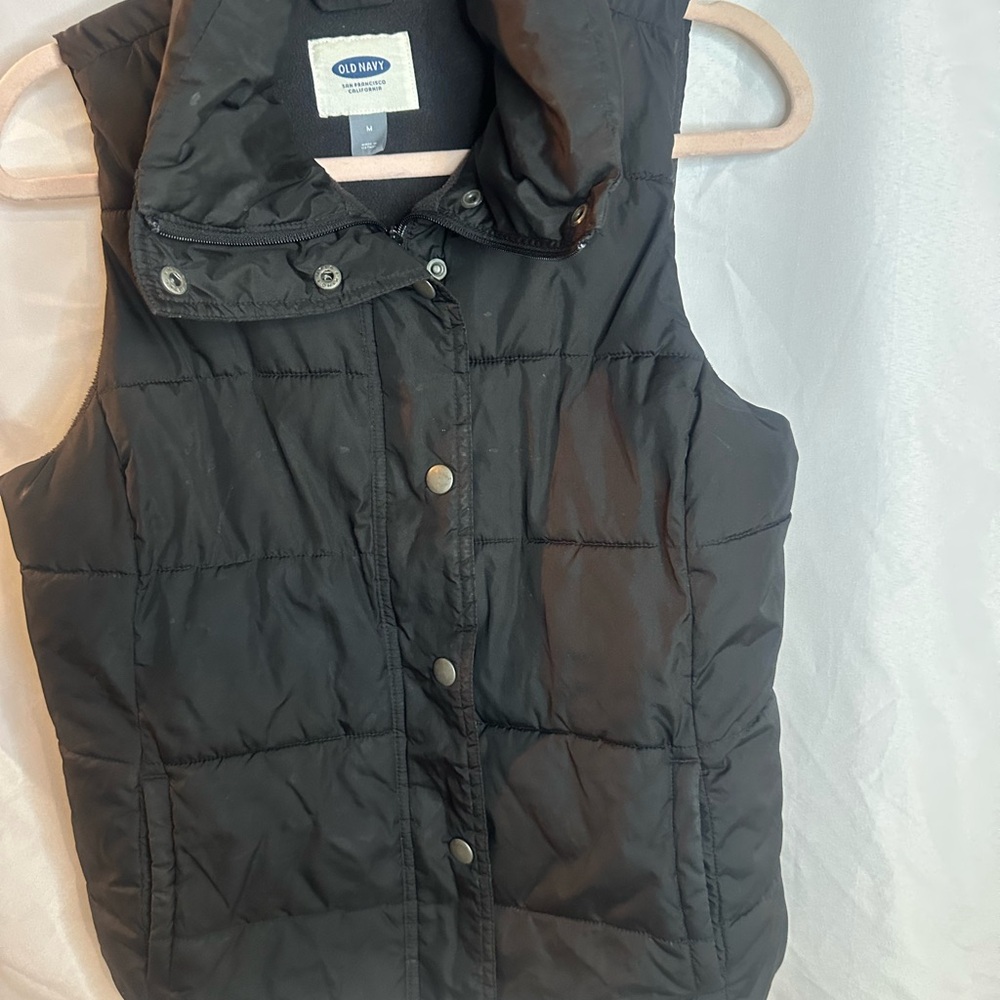 Old Navy Black Quilted Vest